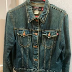 L Roxy Jeans, jacket copper buttons